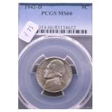 1942 D PCGS MS66 JEFFERSON NICKEL TYPE 1