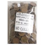 500 MIXED CENTS    WHEAT, STEEL, INDIAN