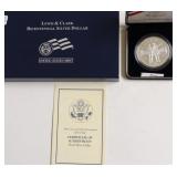 PROOF LEWIS AND CLARK SILVER DOLLAR W BOX PAPES