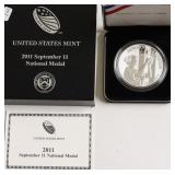 2011 SEPTEMBER 11 NATIONAL MEDAL POOF W BOX PAPERS