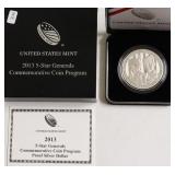 PROOF 5 STAR GENERALS SILVER DOLLAR W BOX PAPERS