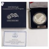 PROOF BALD EAGLE SILVER DOLLAR W BOX PAPERS