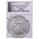 2012 S NGC MS69 SILVER EAGLE