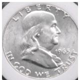 1963 CHOICE BU FRANKLIN HALF DOLLAR