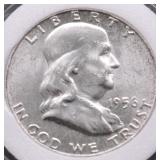 1956 GEM BU FBL FRANKIN HALF DLLAR