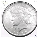 1922 CHOICE BU PEACE DOLLAR