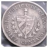 1920 CUBA 10 CENTS XF