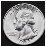 1955 GEM BU WASHINGTON QUARTER