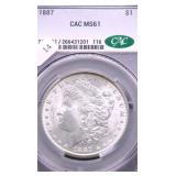 1887 CAC MS61 MORGAN DOLLAR