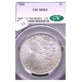1886 CACMS64 MORGAN DOLLAR