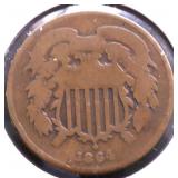 1864 TWO CENT PIECE  G