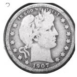 1907 BARBER QUARTER G