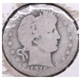 1916 D BARBER QUARTER AG