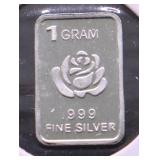 1 GRAM .999 SILVER BAR