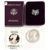 1988 PROOF SILVER EAGLE W BOX PAPERS