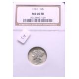 1941 NGC MS66 FB MERCURY DIME