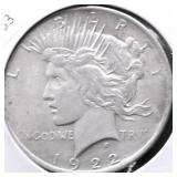 1922 PEACE DOLLAR AU