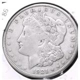 1921 S MORGAN DOLLAR VF