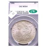 1886 CAC MS64 MORGAN DOLLAR