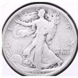 1917 S WALKING HALF DOLLAR VG
