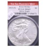 2013 S PCGS MS69 SILVER EAGLE