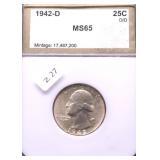 1942 D PCI MS65 WASHINGTON QUARTER