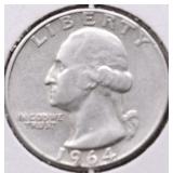 1964 WASHINGTON QUARTER XF