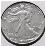 1941 D WALKING HALF DOLLAR AU