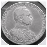 1913 GERMANY SILVER 3 MARKS VF