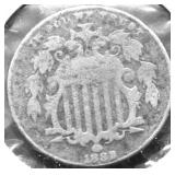 1882 SHILED NICKEL VG