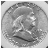 1953 D CHOICE BU FRANKLIN HALF DOLLAR