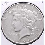 1928 S PEACE DOLLAR XF