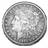 1921 D MORGAN DOLLAR XF