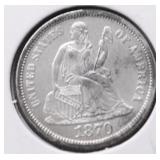 1870 PROOF SEATED DIME
