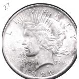 1922 PEACE DOLLAR XF