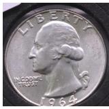 1964 GEM BU WASHINGTON QUARTER