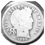 1898 S BARBER DIME G