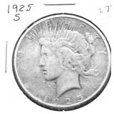 1925 S PEACE DOLLAR VF