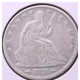 1874 SEATED HALF DOLLAR VF