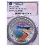2024 PCGS MS70 ROTORUA HOT SPRINGS 1 OZ.999 SILVE