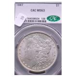 1887 CAC MS63 MORGAN DOLLAR