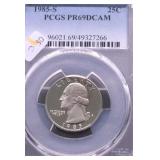 1985 S PCGS PF69DC WASHINGTON QUARTER