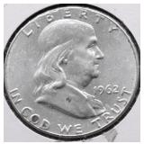 1962 FBL CHOICE BU FRANKLIN HALF DOLLAR