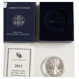 2012 W SILVER EAGLE W BOX PAPERS