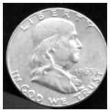 1963 FRANKLIN HALF DOLLAR AU