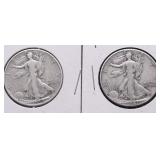 TWO WALKING HALF DOLLARS