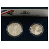 PROOF COLUMBUS SILVER DOLLAR & HALF