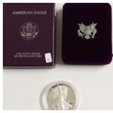 1988 PROOF SILVER EAGLE W BOX PAPERS