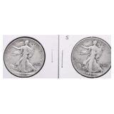 TWO WALKING HALF DOLLARS