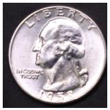 1958 D GEM BU WASHINGTON QUARTER